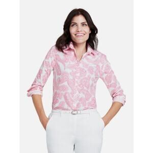 Lands’ End Women’s Plus Size 18W Pink Paisley Button-Down Blouse Top preppy